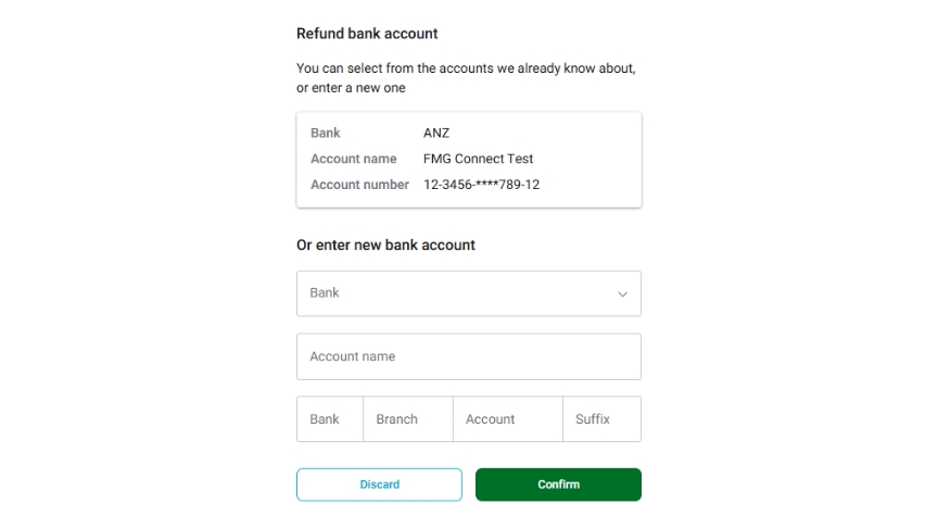 Connect Refund payment Step 4